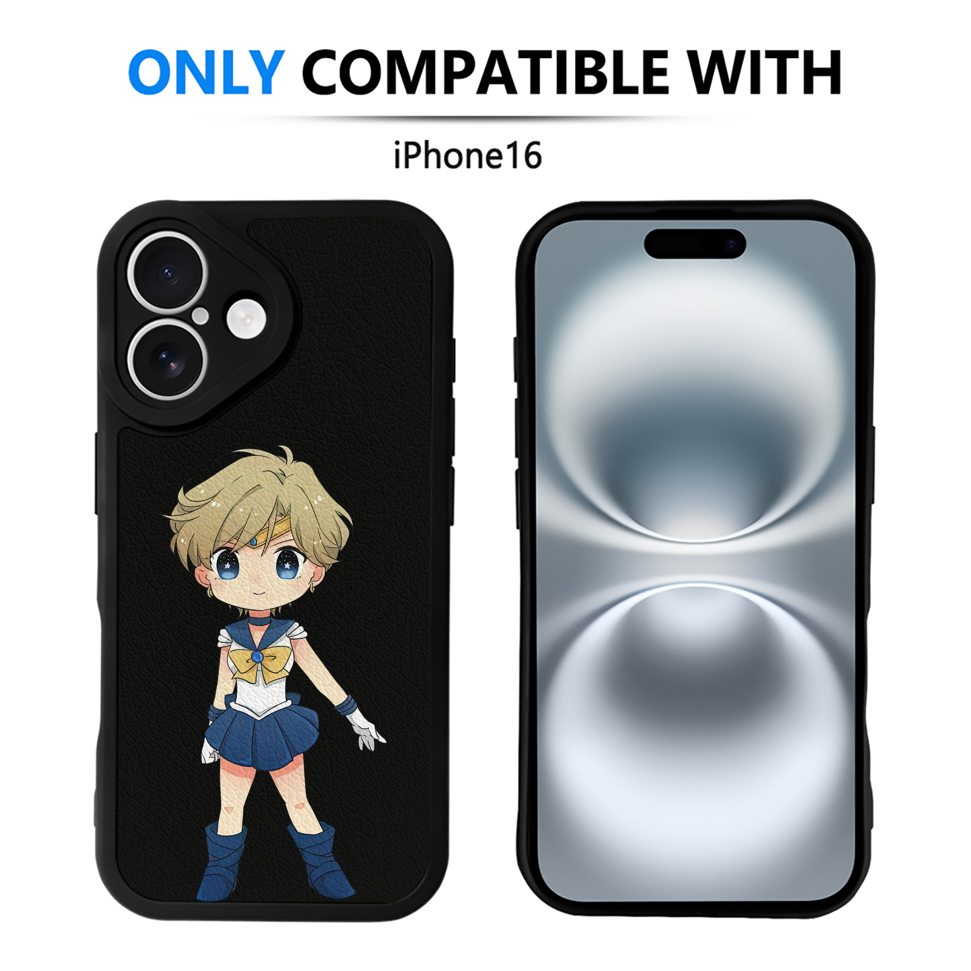 （画像用） 美少女戦士セーラームーン 天王はるか Sailor Moon Tenoh Haruka 【iPhone 16シリーズ対応】シリコンスマホケース（レザー調） 材質：シリコン